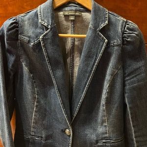 Denim Blazer Perfect for Spring Faded Blue wash